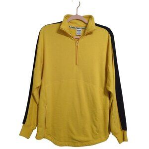 Victoria's Secret PINK Women's Yellow & Black sweatshirt 1/4 zip up size S